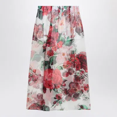 DOLCE & GABBANA DOLCE & GABBANA CHIFFON SKIRT WITH ROSE PRINT