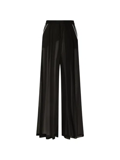 Dolce & Gabbana Chiffon Trousers In Black