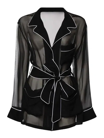 Dolce & Gabbana Chiffon Vanity Shirt In Black