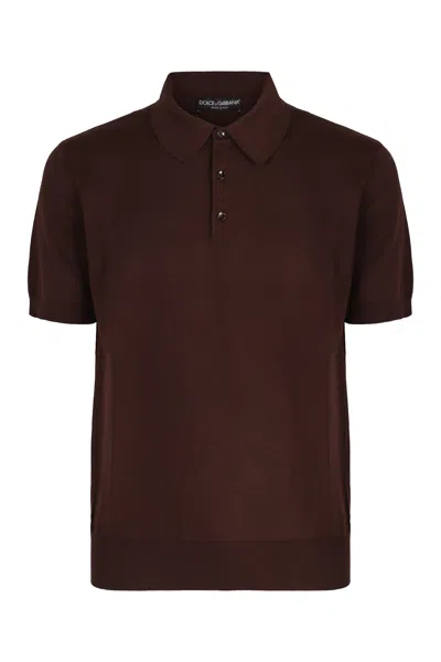 Dolce & Gabbana Chocolate Cotton Polo Shirt In Brown