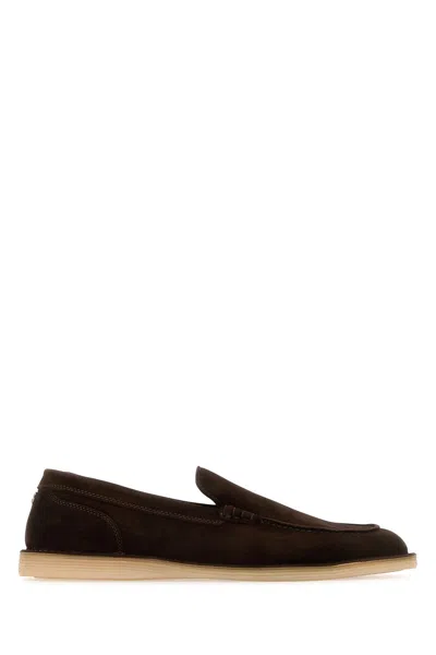 DOLCE & GABBANA CHOCOLATE SUEDE NEW FLORIO LOAFERS