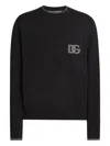Dolce & Gabbana Crew Neck Sweater With Long Sleeves And Pocket In Black