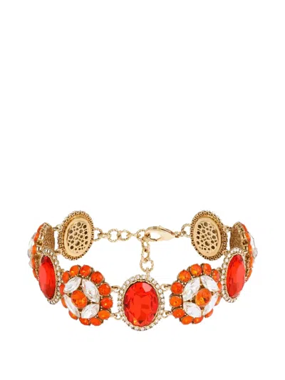 Dolce & Gabbana Choker Necklace With Rhinestones In Gold