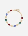 Dolce & Gabbana Choker With Dg Logo And Multi-colored Crystals In Multicolor