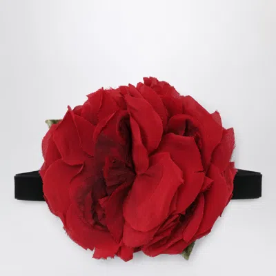 Dolce & Gabbana Choker With Maxi Red Flower
