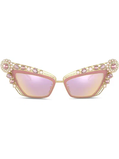 Dolce & Gabbana Christmas Cat-eye Frame Sunglasses In Pink