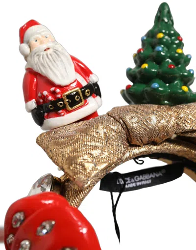 Dolce & Gabbana Christmas-themed Glittery Headband In Gold