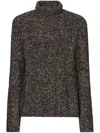 Dolce & Gabbana Cable Knit Turtleneck Sweater In Black