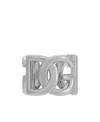 Dolce & Gabbana Silver-tone Chunky Logo Ring In Brass Man In Gray