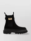 Dolce & Gabbana Calfskin Ankle Boots With Branded Strap