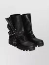 Dolce & Gabbana Chunky Sole Mid-calf Rain Boots With Studs In Black
