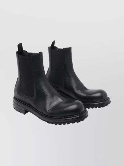DOLCE & GABBANA CHUNKY SOLE ROUND TOE ANKLE BOOTS