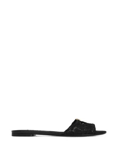 Dolce & Gabbana Ciabatta Flat Slides In Black