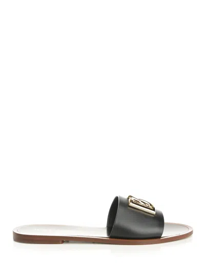 Dolce & Gabbana Ciabatta Flat Vitello Liscio Scarpe Basse Black