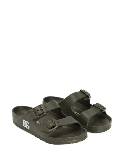 Dolce & Gabbana Kids' Slippers In Eva In Green