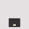 DOLCE & GABBANA CICLAMINO LEATHER CARDHOLDER WITH LOGO PLAQUE