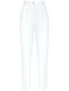 Dolce & Gabbana High-waisted Gabardine Trousers In White