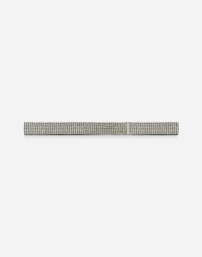 Dolce & Gabbana Crystal Mesh Belt In シルバー