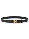 Dolce & Gabbana Adjustable Loop Stitched Belt In Black