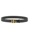 Dolce & Gabbana Black Belt With Buckle Closure And Interwoven Design In Leather Man In Black