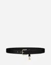 Dolce & Gabbana Logo-charm Leather Belt In ブラック