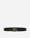 Dolce & Gabbana Black Belt With Buckle Closure And Interwoven Design In Leather Man In Multicolor
