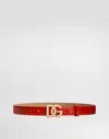 Dolce & Gabbana Blood Red Leather Belt In Red