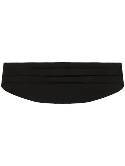 Dolce & Gabbana Silk Satin Cummerbund Belt In Black