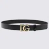 Dolce & Gabbana Black And Gold Leather Belt In Black