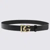 Dolce & Gabbana Black And Gold Leather Belt In Black