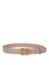 Dolce & Gabbana Plonge Leather Belt Mole Color In Brown