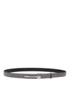 Dolce & Gabbana Leather Belt With Logo Buckle In Gris