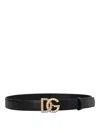 Dolce & Gabbana Adjustable Loop Stitched Belt In Negro