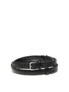 Dolce & Gabbana Black Belt With Buckle Closure And Interwoven Design In Black