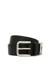 Dolce & Gabbana Calfskin Belt With Lettering In Black