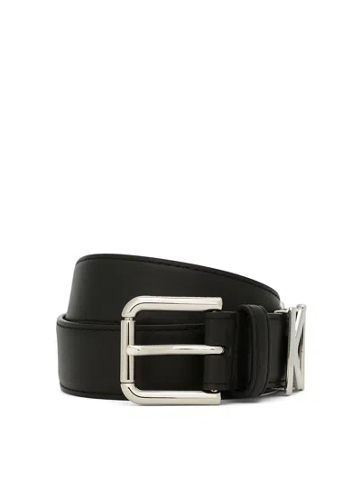 DOLCE & GABBANA LOGO LEATHER BELT