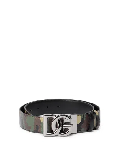 Dolce & Gabbana Reborn To Live Reversible Leather Belt In Multi