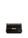 Dolce & Gabbana Mini Marlene City Shoulder Bag In Grained Leather In Black