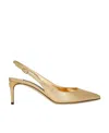 Dolce & Gabbana Cardinale 60 Metallic Slingback Pumps In Iguana Print Leather In Nude