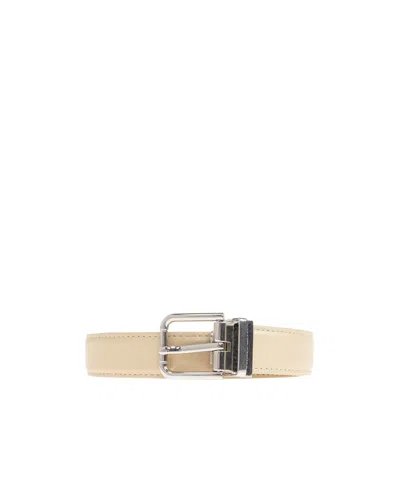 Dolce & Gabbana Dolce  Gabbana Classic Buckle Belt In Neutral