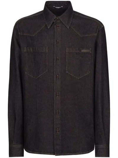 Dolce & Gabbana Classic Button-down Denim Shirt In Blue
