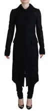 Dolce & Gabbana Black Button Down Long Blazer Cotton Jacket In Black