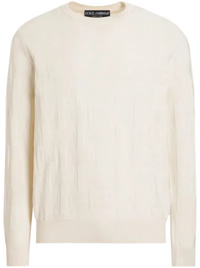 Dolce & Gabbana Classic Crew Neck Sweater For Men In Neutral