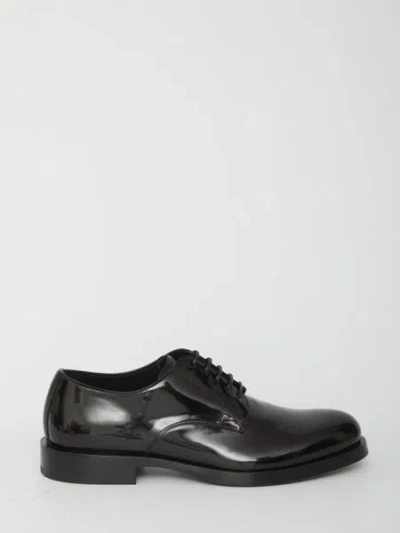 Dolce & Gabbana Classic Derby Dress Shoes In Black Leather For Men