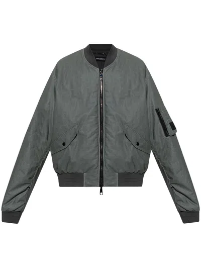 Dolce & Gabbana Classic Flight Bomber Jacket In Grey