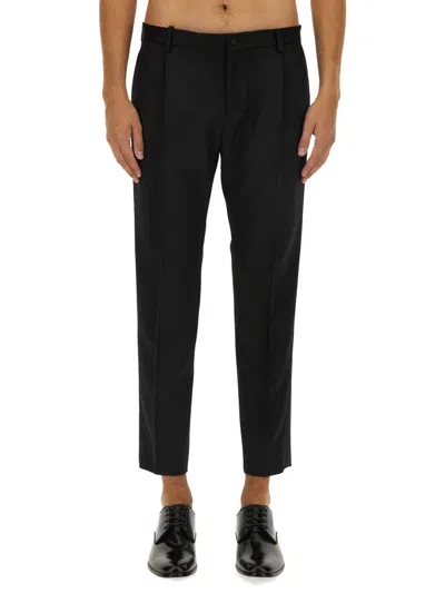 Dolce & Gabbana Classic Gabardine Tuxedo Pants For Men In Black