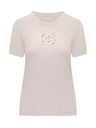 Dolce & Gabbana Classic Gironeck Logo T-shirt - Ss26 In Neutral