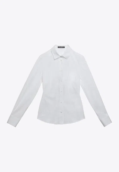 Dolce & Gabbana Classic Long-sleeved Slim Shirt In White
