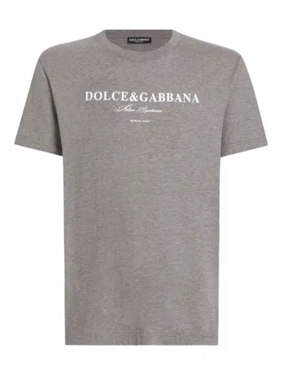 Dolce & Gabbana Classic Short Sleeve T-shirt For Men In Gray