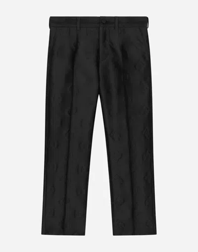 Dolce & Gabbana Classic Silk Jacquard Pants In Black